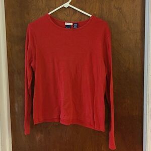 Large Basic Editions Red Long Sleeve Top